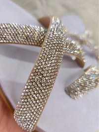 Papete Birken Feminina Flat Strass Brilho Confortável