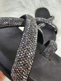 Papete Birken Feminina Flat Strass Brilho Confortável