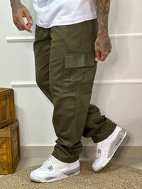 Calça Masculina Cargo Denim Escura Cos Elástico Cordão Skatista Militar Trilha