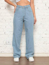 Calça Jeans Feminina Pantalona Wide Leg 100% Jeans Boca Larga Gaven Tecido Grosso Premium Boca de Sino