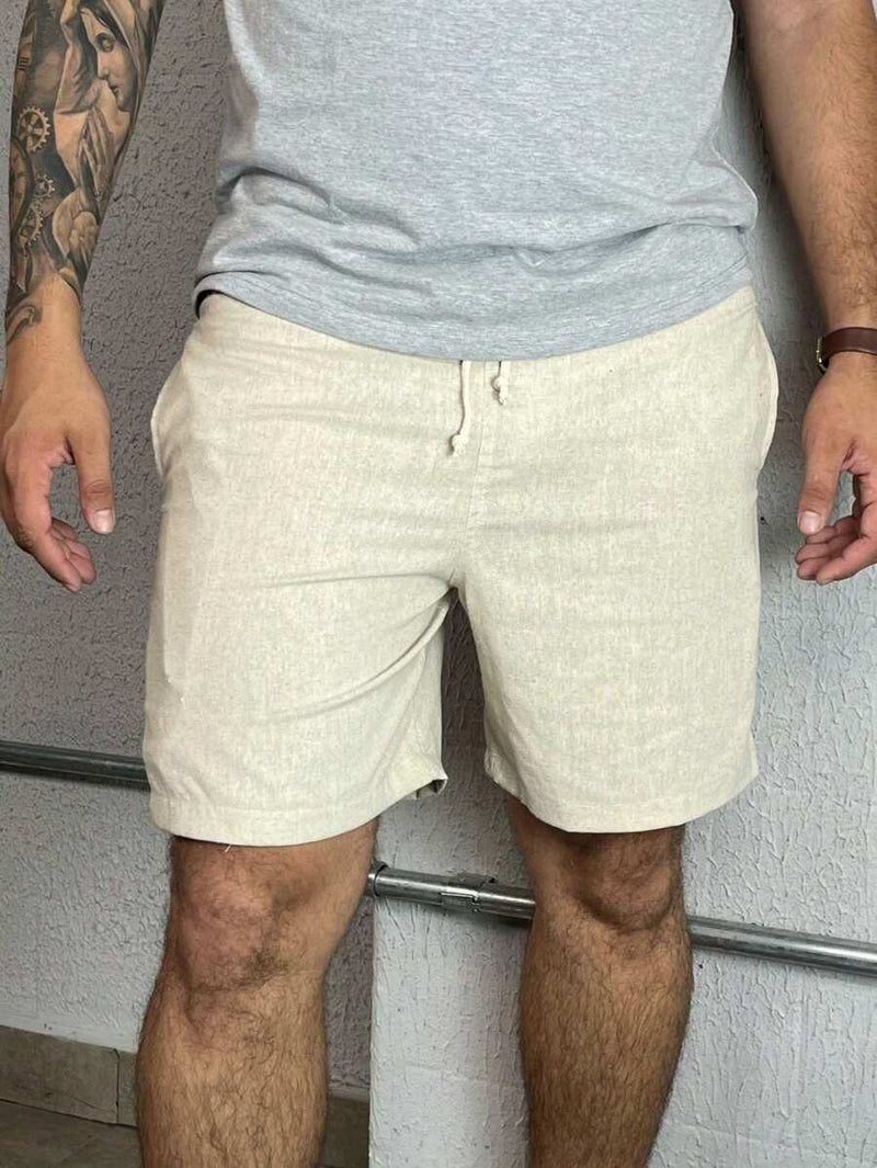 Bermuda Linho Masculino Com Cordão