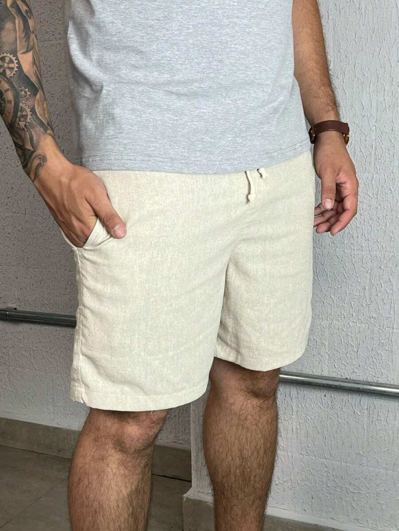 Bermuda Linho Masculino Com Cordão