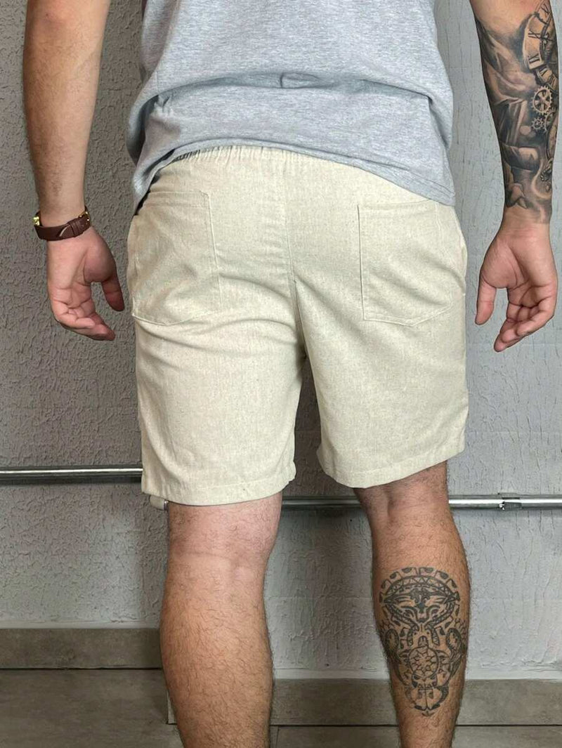 Bermuda Linho Masculino Com Cordão