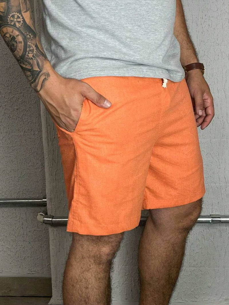 Bermuda Linho Masculino Com Cordão