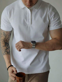 Camisa POLO Básica de Verão com Gola Clássica e Manga Curta Confortável e Respirável