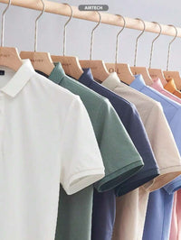 Camisa POLO Básica de Verão com Gola Clássica e Manga Curta Confortável e Respirável