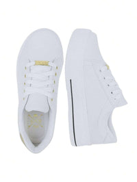 Tênis Casual Feminino Branco Preto Nobuck Confortável Sintético Plataforma Feet Lover Shoes