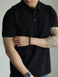 Camisa POLO Básica de Verão com Gola Clássica e Manga Curta Confortável e Respirável