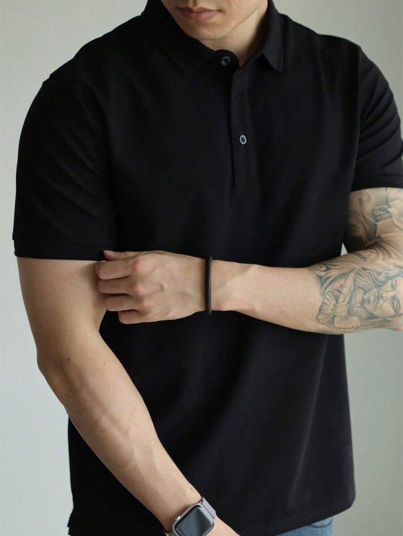 Camisa POLO Básica de Verão com Gola Clássica e Manga Curta Confortável e Respirável