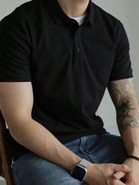 Camisa POLO Básica de Verão com Gola Clássica e Manga Curta Confortável e Respirável