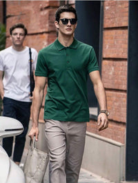 Camisa POLO Básica de Verão com Gola Clássica e Manga Curta Confortável e Respirável