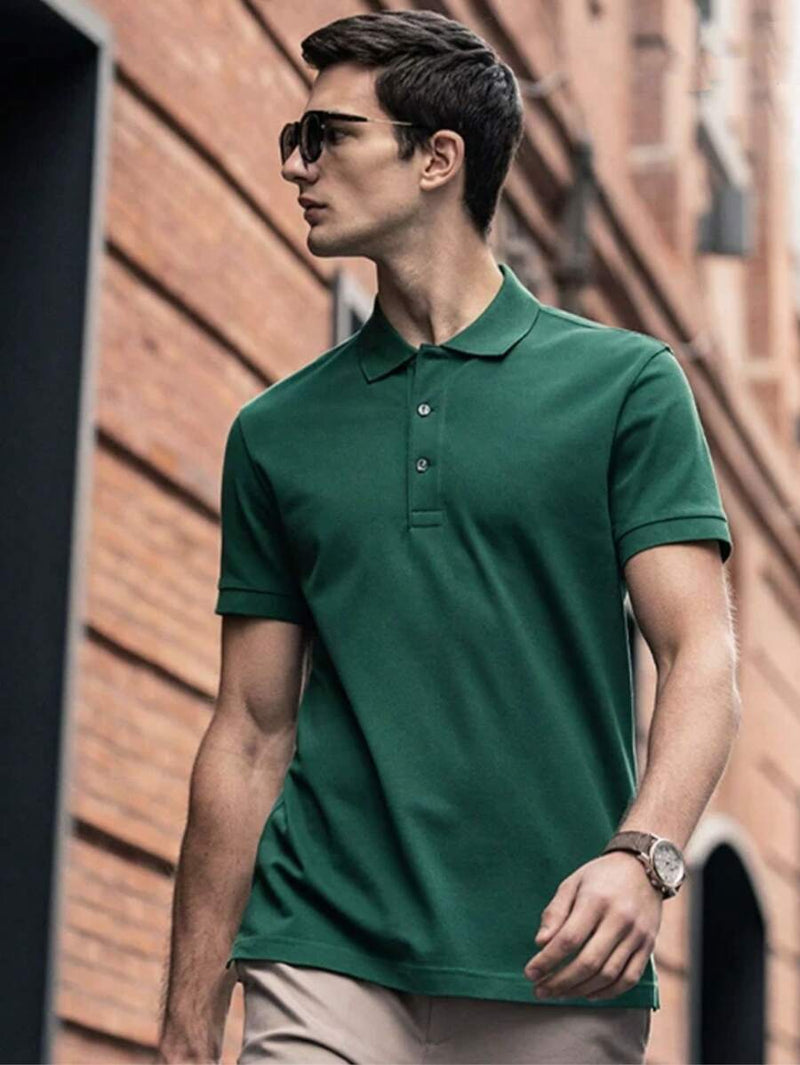Camisa POLO Básica de Verão com Gola Clássica e Manga Curta Confortável e Respirável