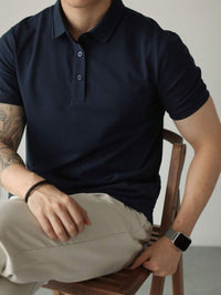 Camisa POLO Básica de Verão com Gola Clássica e Manga Curta Confortável e Respirável