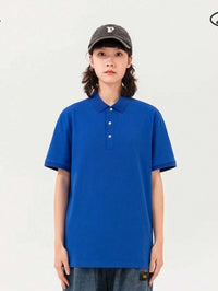Camisa POLO Básica de Verão com Gola Clássica e Manga Curta Confortável e Respirável