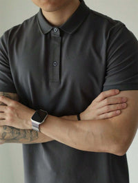 Camisa POLO Básica de Verão com Gola Clássica e Manga Curta Confortável e Respirável