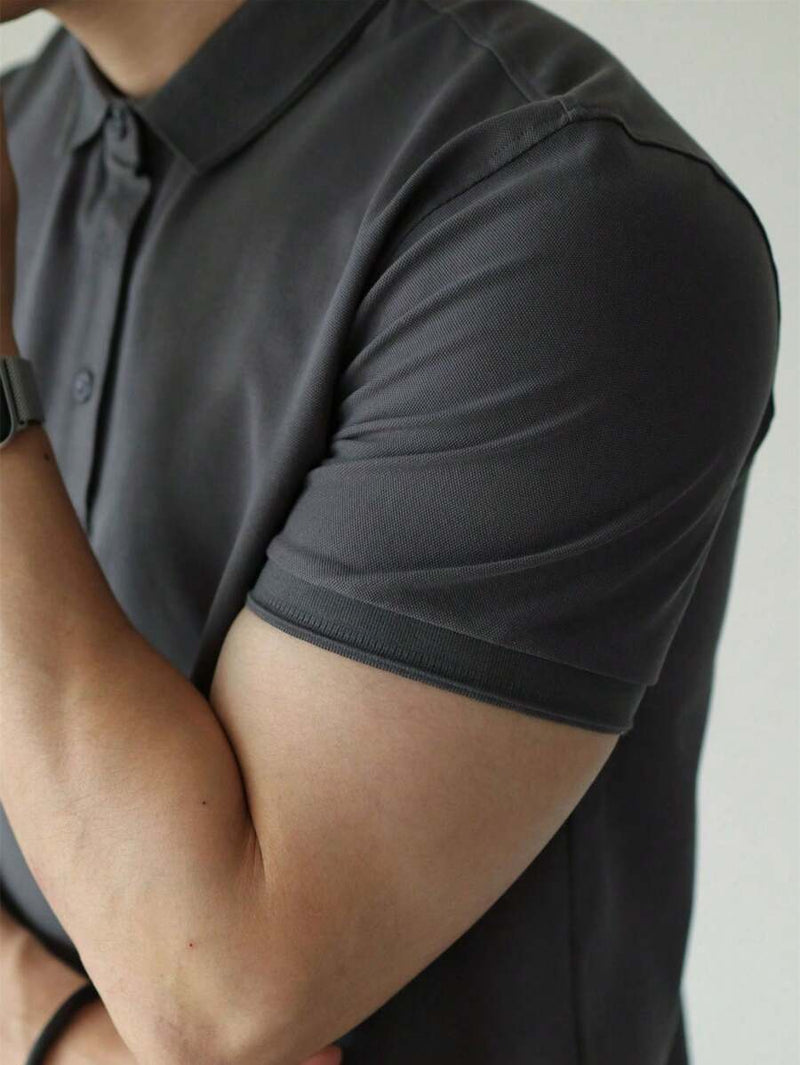 Camisa POLO Básica de Verão com Gola Clássica e Manga Curta Confortável e Respirável