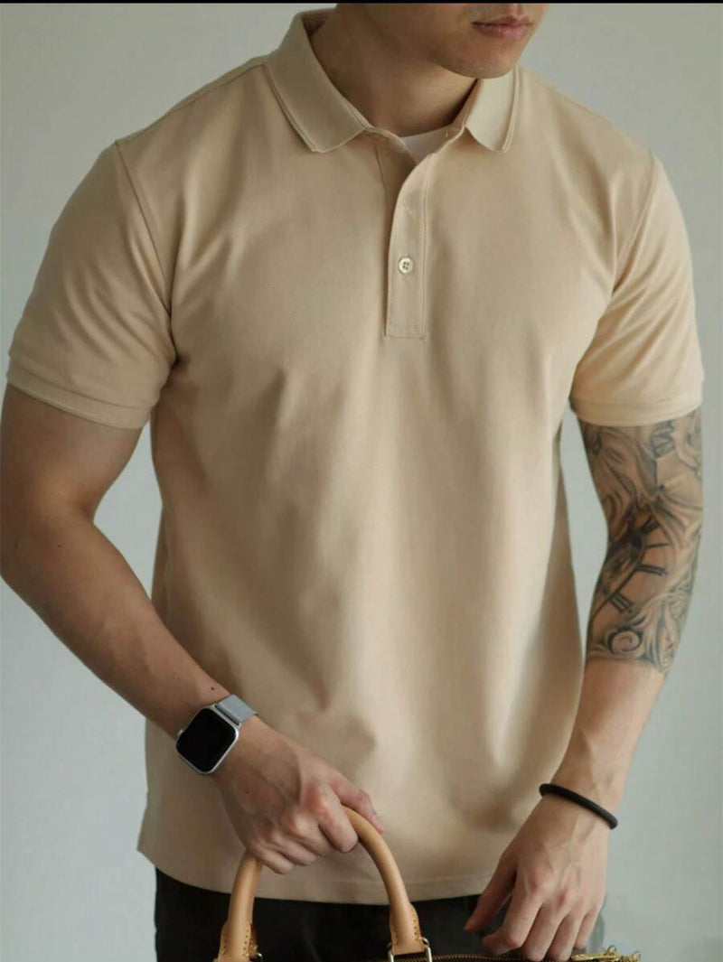 Camisa POLO Básica de Verão com Gola Clássica e Manga Curta Confortável e Respirável