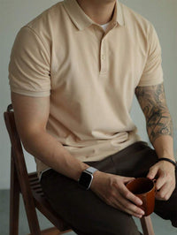 Camisa POLO Básica de Verão com Gola Clássica e Manga Curta Confortável e Respirável