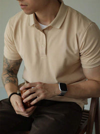 Camisa POLO Básica de Verão com Gola Clássica e Manga Curta Confortável e Respirável