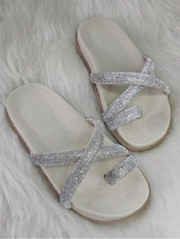 Papete Birken Feminina Flat Strass Brilho Confortável