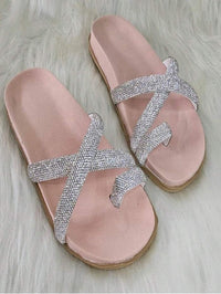 Papete Birken Feminina Flat Strass Brilho Confortável