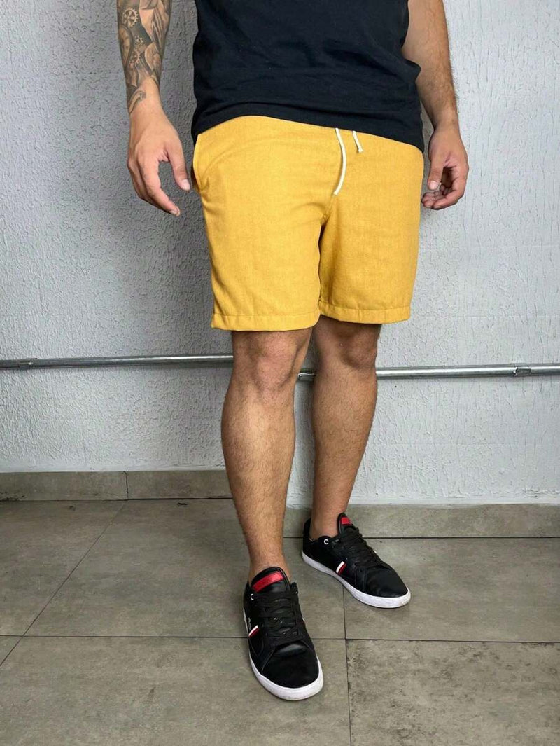 Bermuda Linho Masculino Com Cordão