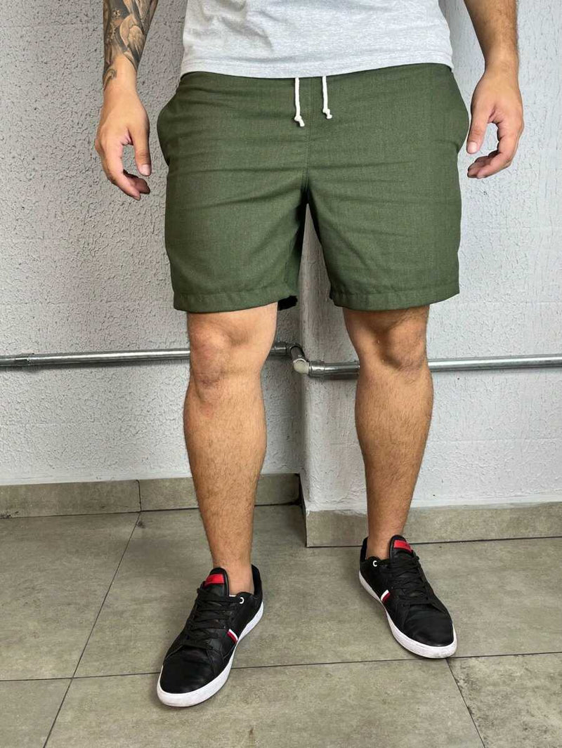 Bermuda Linho Masculino Com Cordão