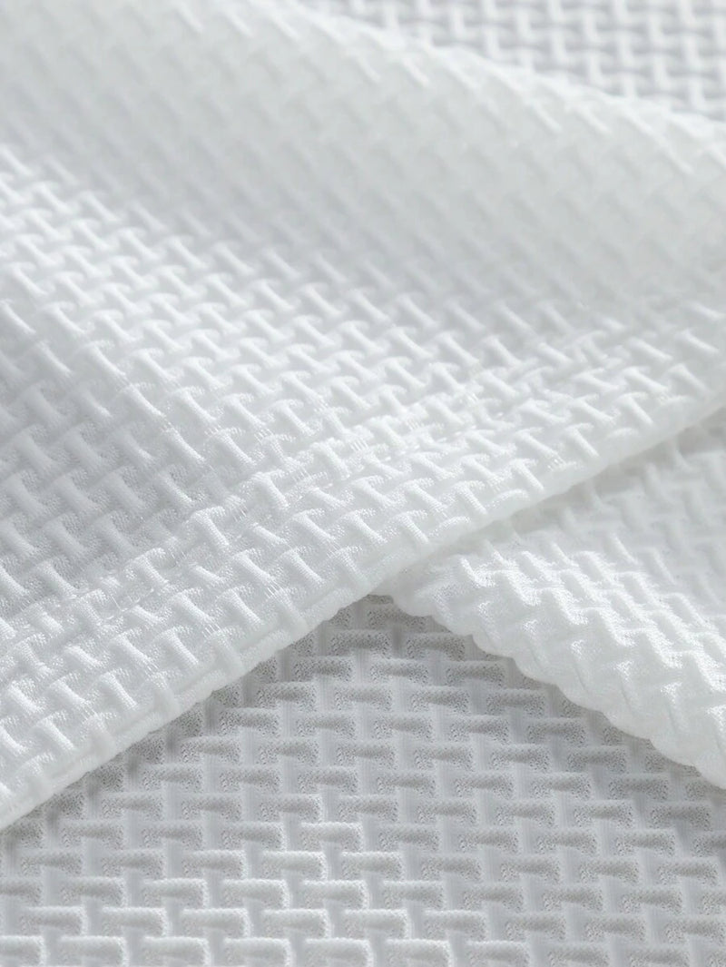 Manfinity Homme Camisa Polo Casual Masculina Sólida e Texturizada para o Verão, para Golfe