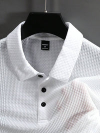 Manfinity Homme Camisa Polo Casual Masculina Sólida e Texturizada para o Verão, para Golfe