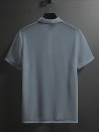 Manfinity Homme Camisa Polo Casual Masculina Sólida e Texturizada para o Verão, para Golfe