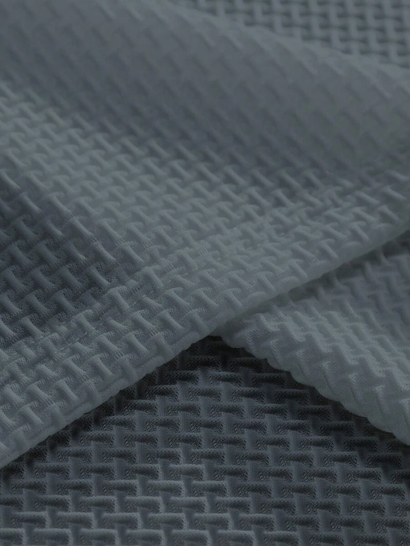 Manfinity Homme Camisa Polo Casual Masculina Sólida e Texturizada para o Verão, para Golfe
