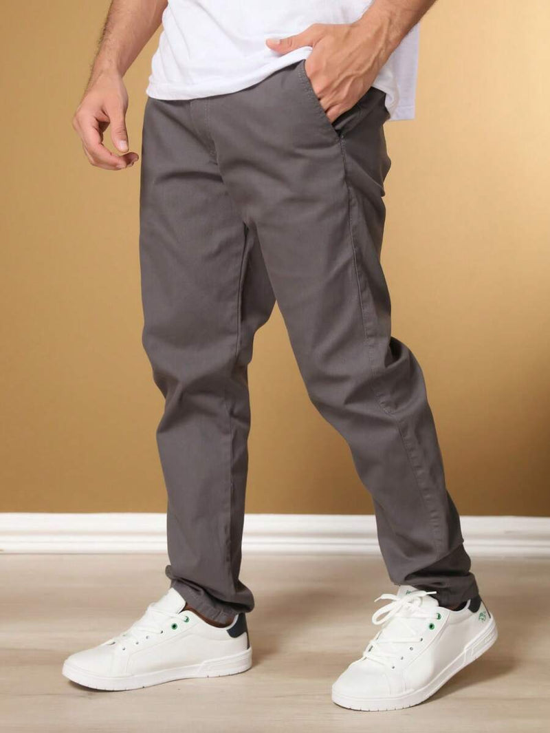 Calça Sarja Bolso Embutido Bolso Faca Sport Fino Social Masculino com Lycra Alta Durabilidade e Conforto