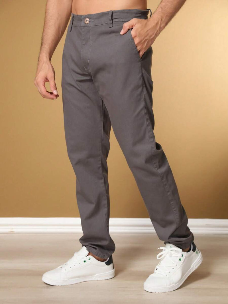 Calça Sarja Bolso Embutido Bolso Faca Sport Fino Social Masculino com Lycra Alta Durabilidade e Conforto