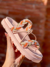 Birken Papate Rasteira Flat Feminina Modelo Luxo Trançadas Trança