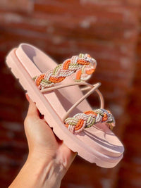 Birken Papate Rasteira Flat Feminina Modelo Luxo Trançadas Trança