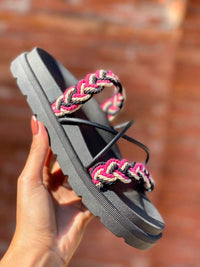 Birken Papate Rasteira Flat Feminina Modelo Luxo Trançadas Trança