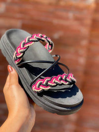 Birken Papate Rasteira Flat Feminina Modelo Luxo Trançadas Trança