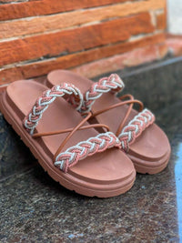 Birken Papate Rasteira Flat Feminina Modelo Luxo Trançadas Trança