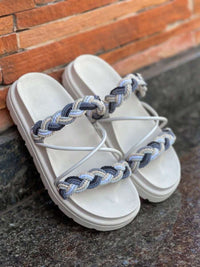 Birken Papate Rasteira Flat Feminina Modelo Luxo Trançadas Trança