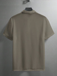 Manfinity Homme Camisa Polo Casual Masculina Sólida e Texturizada para o Verão, para Golfe