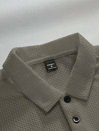 Manfinity Homme Camisa Polo Casual Masculina Sólida e Texturizada para o Verão, para Golfe