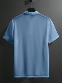 Manfinity Homme Camisa Polo Casual Masculina Sólida e Texturizada para o Verão, para Golfe