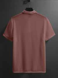 Manfinity Homme Camisa Polo Casual Masculina Sólida e Texturizada para o Verão, para Golfe