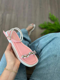 Papete feminina com pedraria e traseira strass brilhante - Tunika 1027