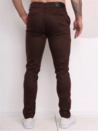 Calça Sarja Bolso Embutido Bolso Faca Sport Fino Social Masculino com Lycra Alta Durabilidade e Conforto