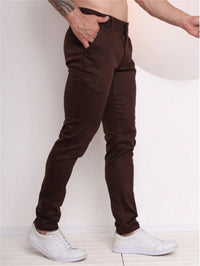 Calça Sarja Bolso Embutido Bolso Faca Sport Fino Social Masculino com Lycra Alta Durabilidade e Conforto