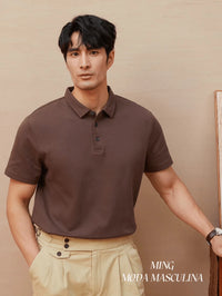 Camisa POLO Básica de Verão com Gola Clássica e Manga Curta Confortável e Respirável