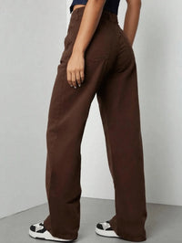 Calça Wide Leg Pantalona Jeans Feminina Cintura Alta Levanta Bumbum