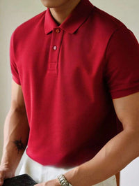 Camisa POLO Básica de Verão com Gola Clássica e Manga Curta Confortável e Respirável