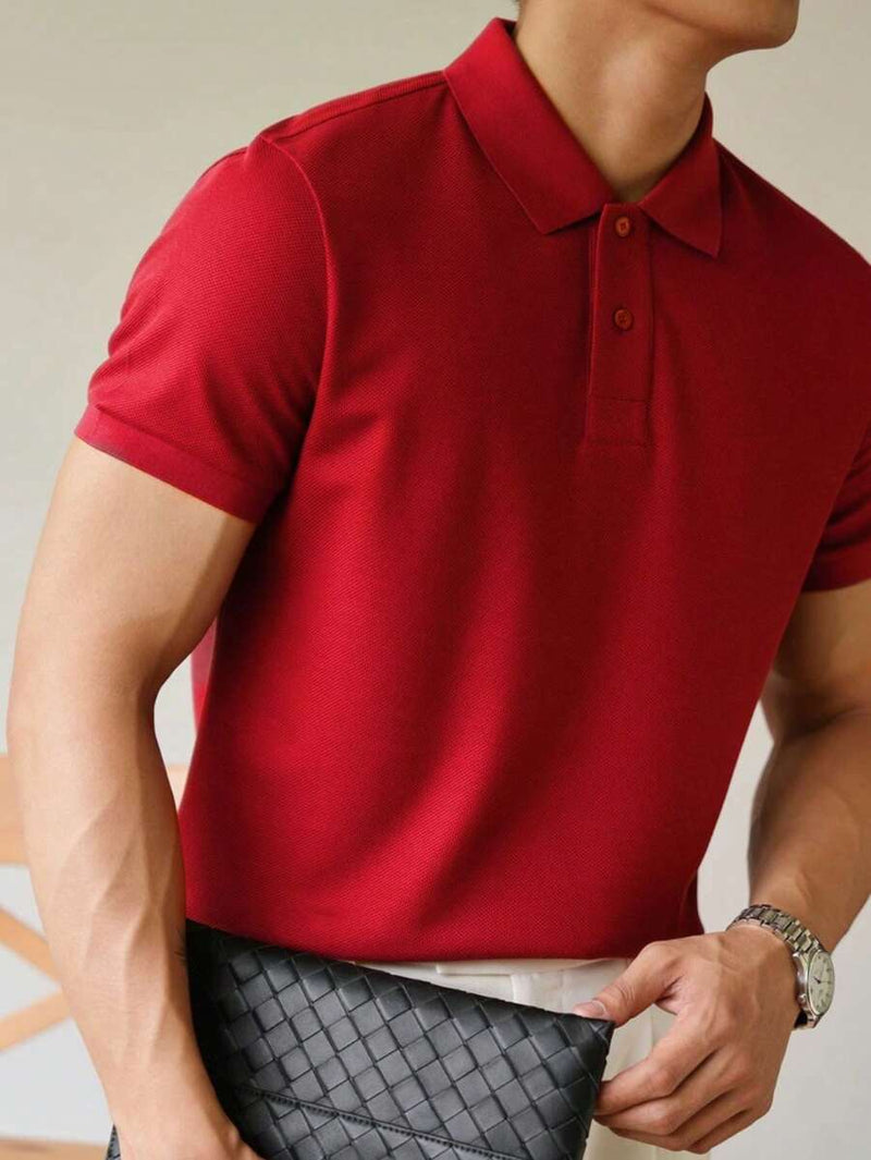 Camisa POLO Básica de Verão com Gola Clássica e Manga Curta Confortável e Respirável